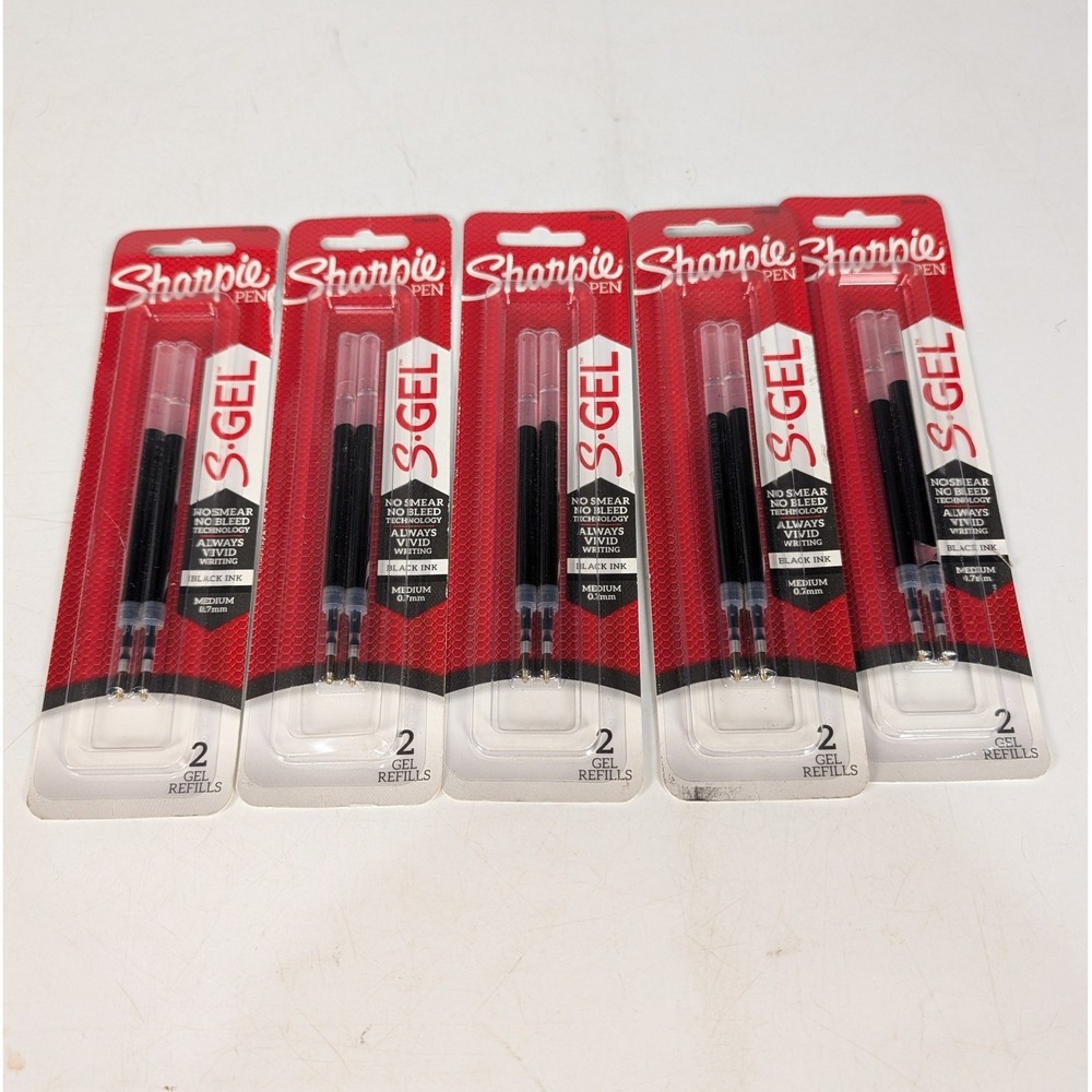 Sharpie S-Gel Pen Refills 0.7mm Medium Point Black Ink 5 Count Bulk Lot 2110764